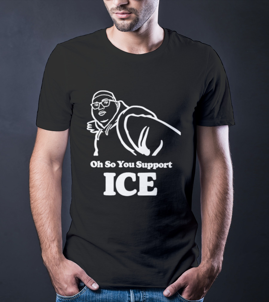 Illinois Punching Nazis Kid Oh So You Support ICE Bold Stencil T-Shirt