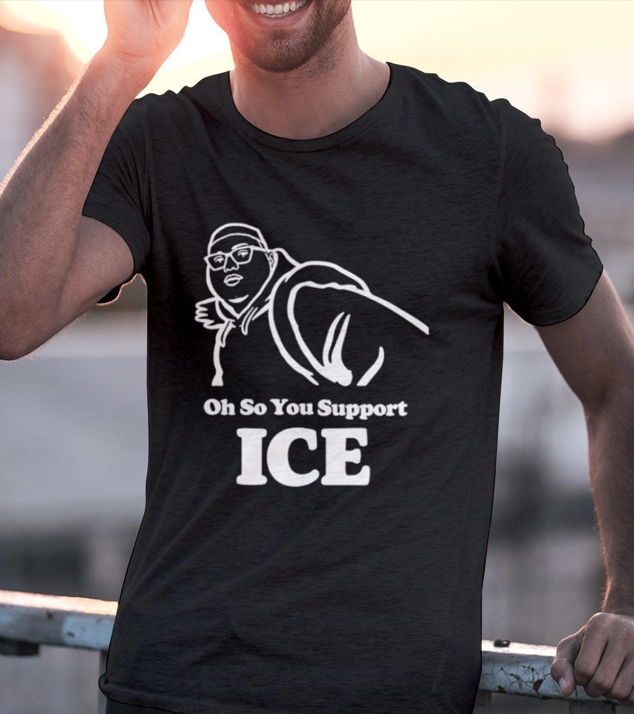 Illinois Punching Nazis Kid Oh So You Support ICE Bold Stencil T-Shirt