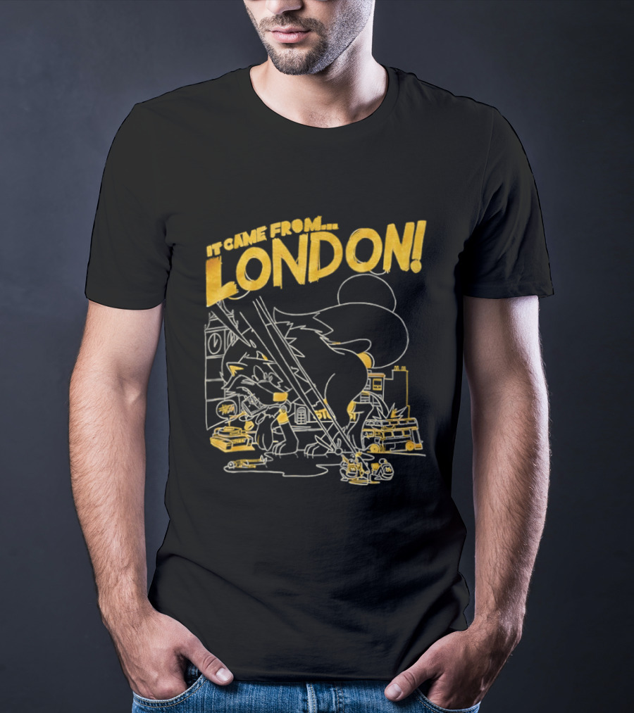 It Came From London Monster Scene With Big Ben T-Shirt