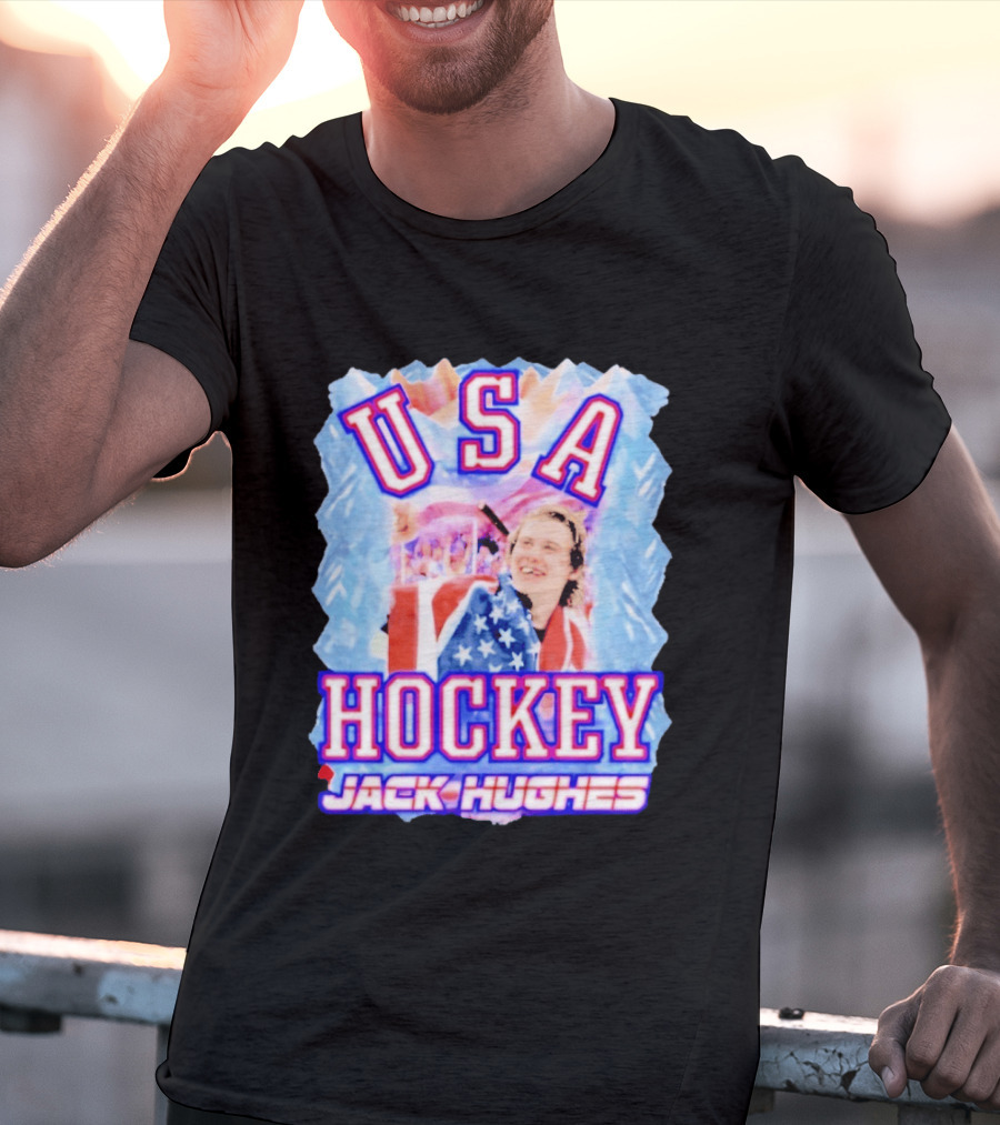 Jack Hughes USA Hockey Celebration 2026 T-Shirt
