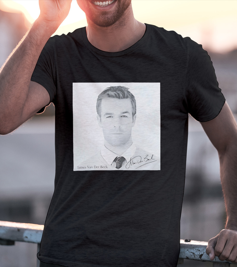James Van Der Beek Autographed Memorial Photo T-Shirt