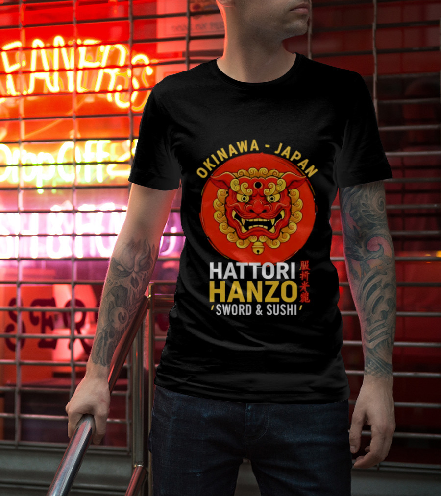 Okinawa Japan Hattori Hanzo Sword And Sushi T-Shirt
