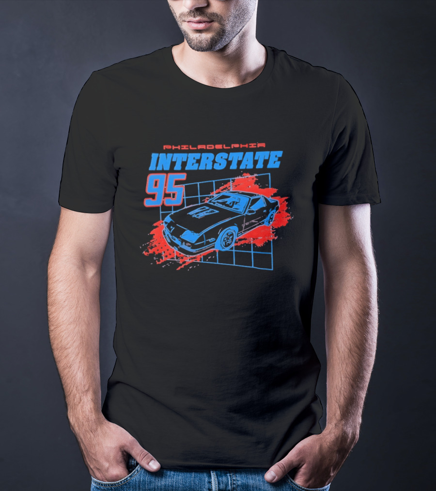 Philadelphia Interstate 95 Vintage Car Racer T-Shirt