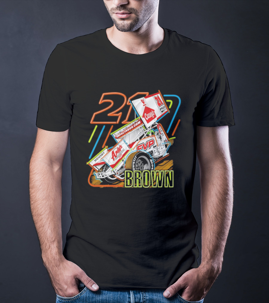Sprint Car 21 Brown Andy's Casey's Impact 4800 Racing T-Shirt