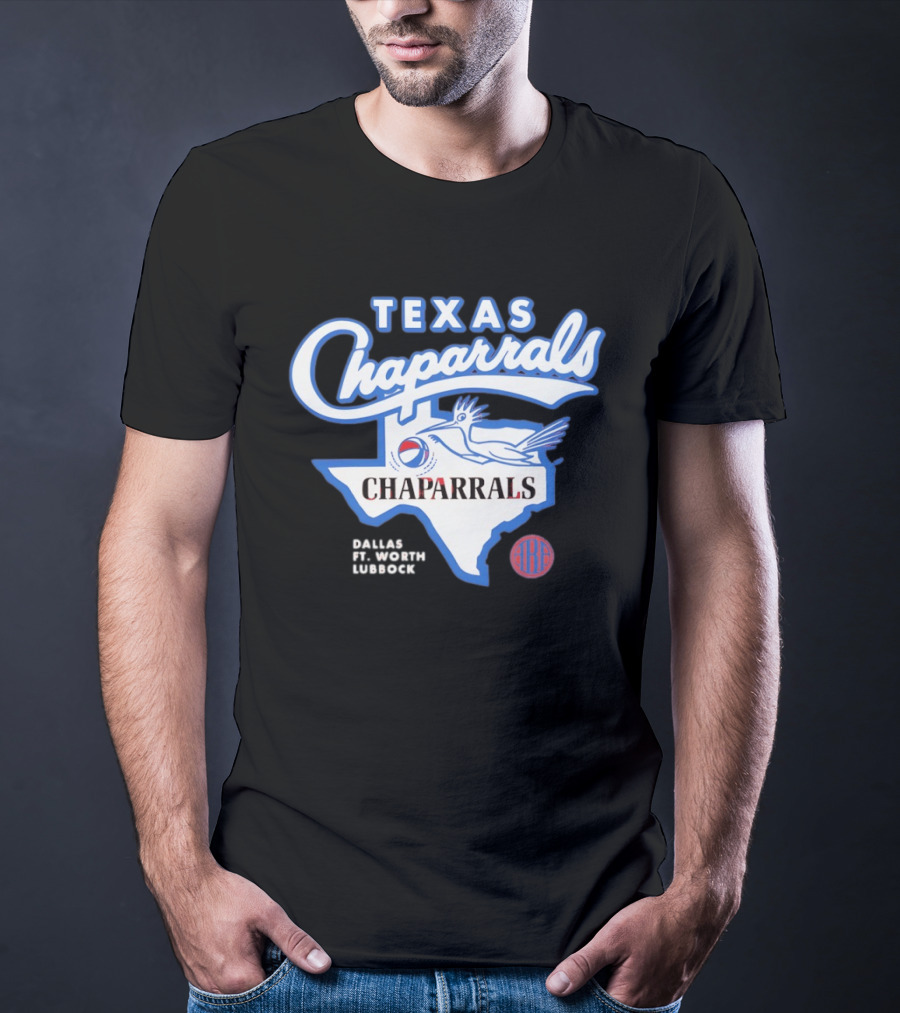 Texas Chaparrals Roadrunner American Basketball Association Dallas Ft Worth Lubbock T-Shirt