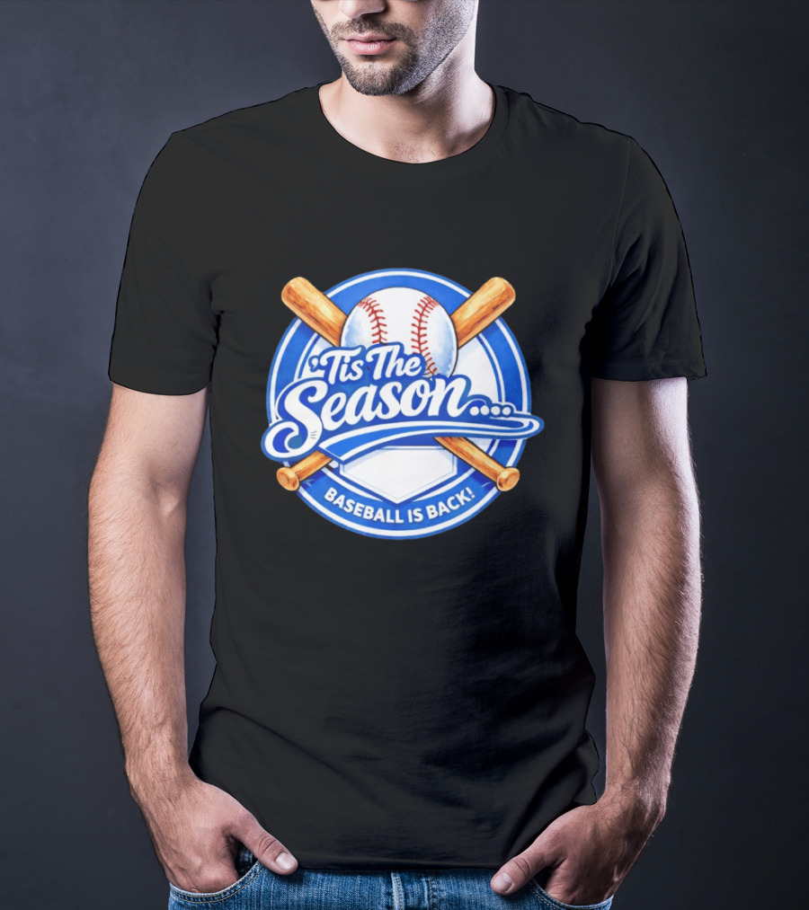Tis The Season Baseball Is Back Baseball Bats And Ball Circle T-Shirt