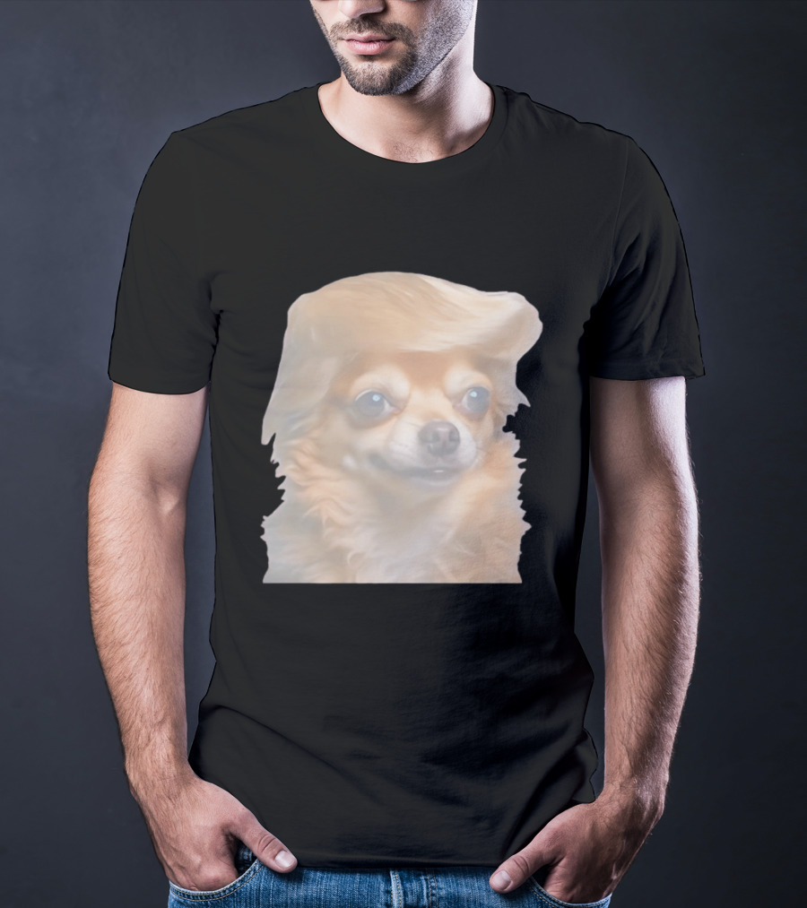Trump Dog Meme Chihuahua With Hair Wig T-Shirt