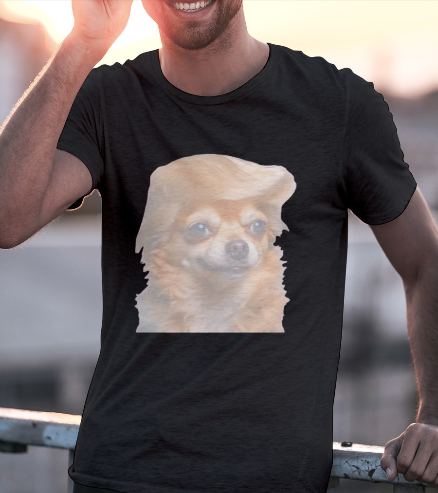 Trump Dog Meme Chihuahua With Hair Wig T-Shirt
