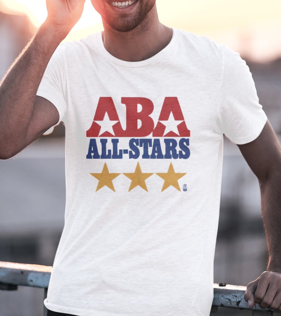 ABA All Stars Three Gold Stars Red Blue T-Shirt