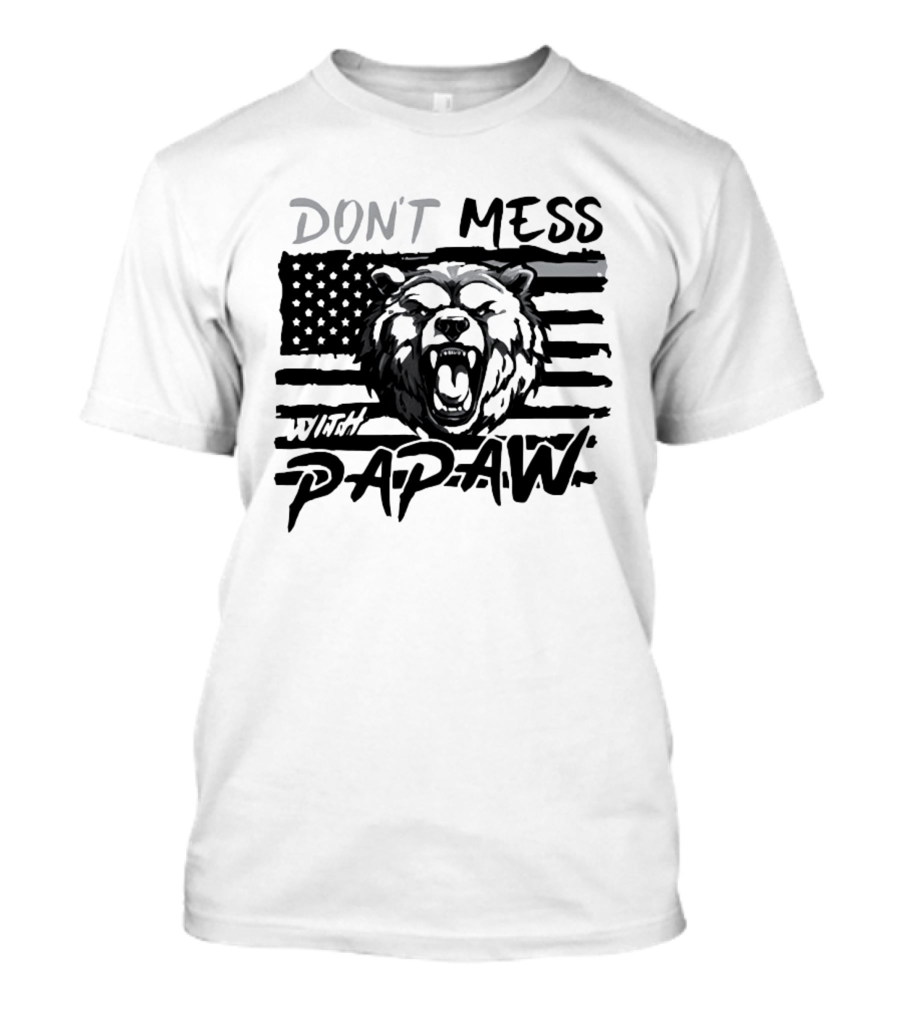 Don't Mess With Papaw Bear American Flag T-Shirt