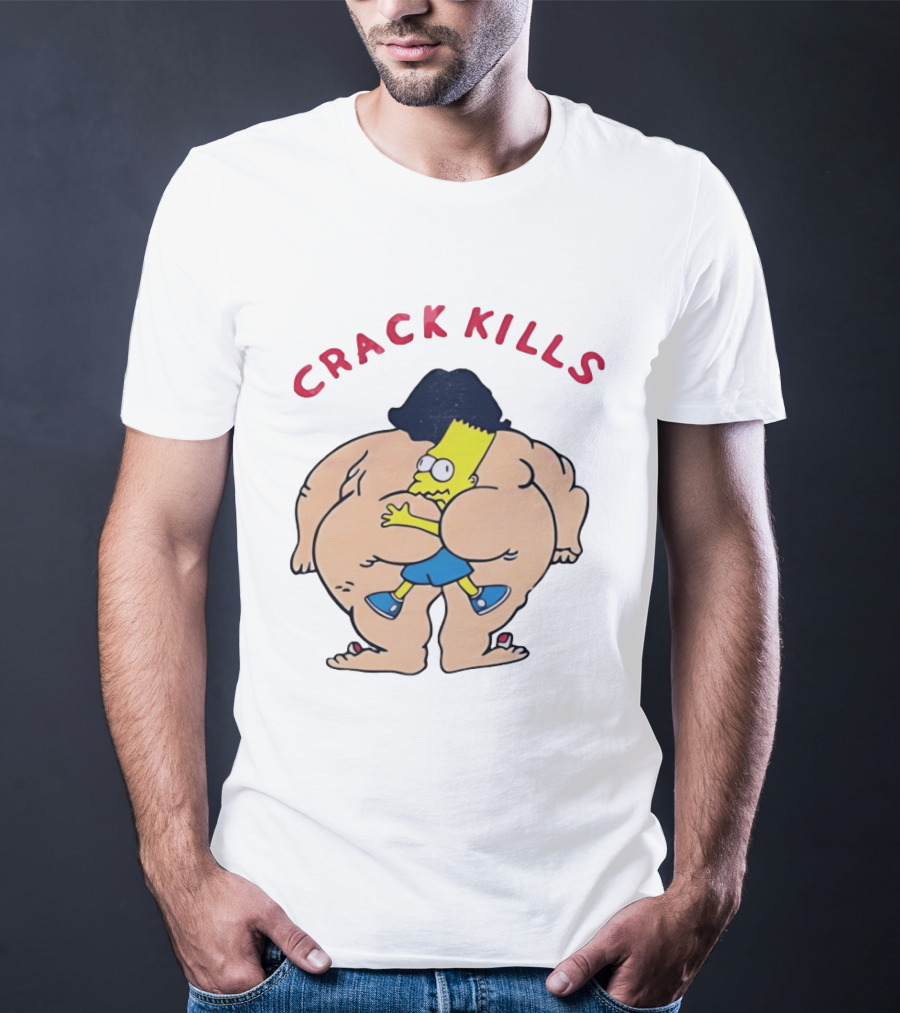 Crack Kills Bart Parody Cartoon Humor T-Shirt