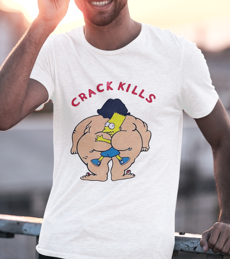 Crack Kills Bart Parody Cartoon Humor T-Shirt