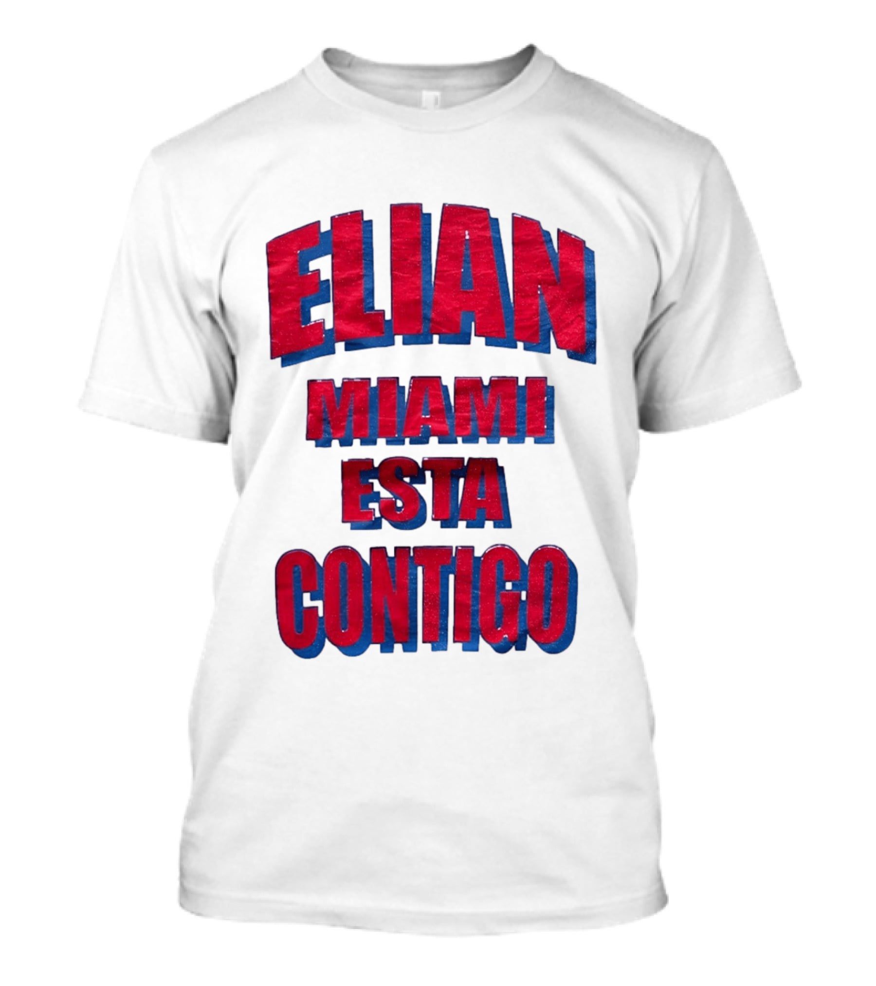 Elian Miami Esta Contigo Red Blue T-Shirt