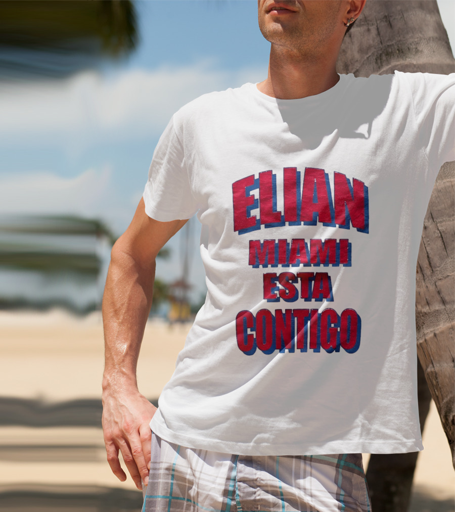 Elian Miami Esta Contigo Red Blue T-Shirt