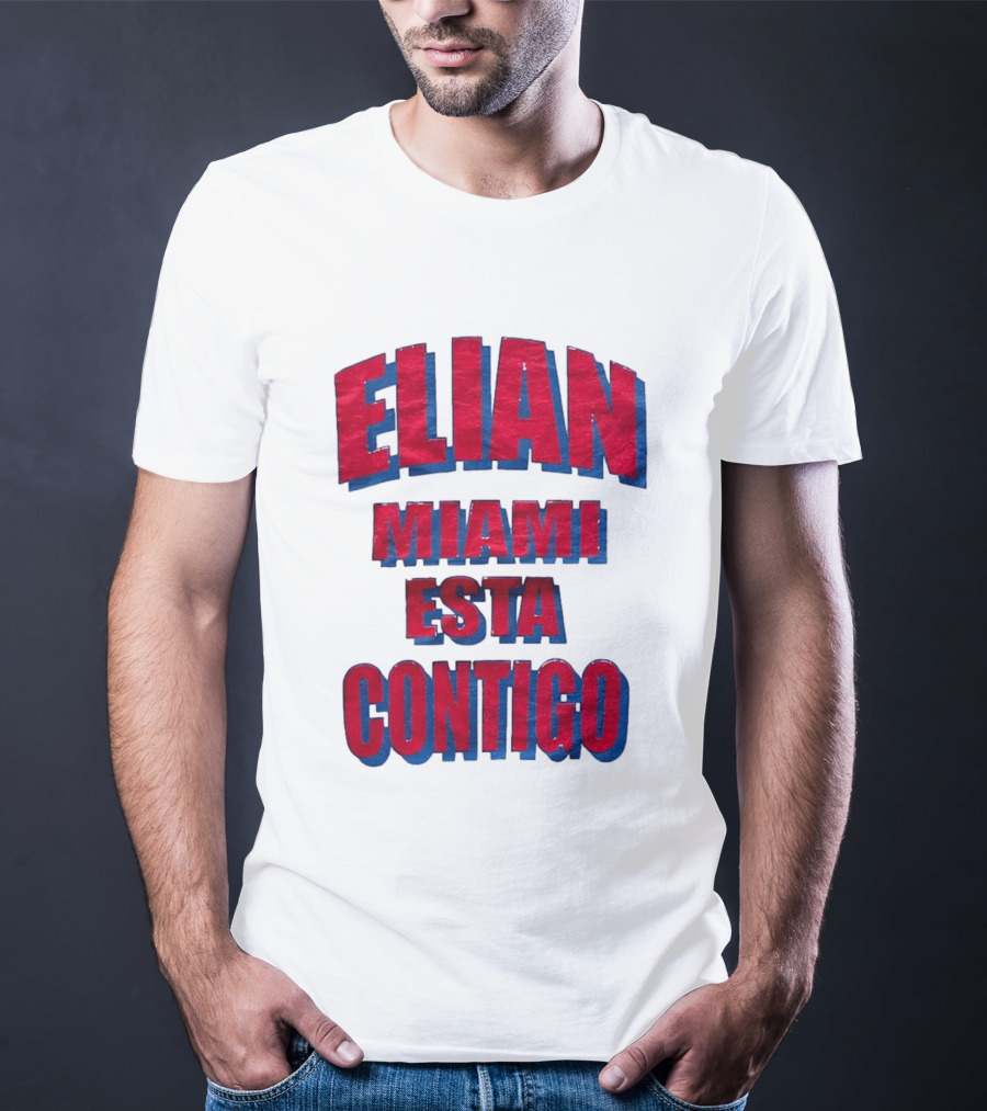 Elian Miami Esta Contigo Red Blue T-Shirt