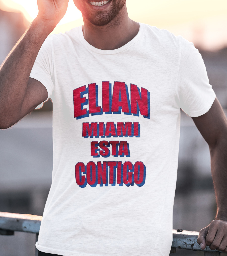 Elian Miami Esta Contigo Red Blue T-Shirt