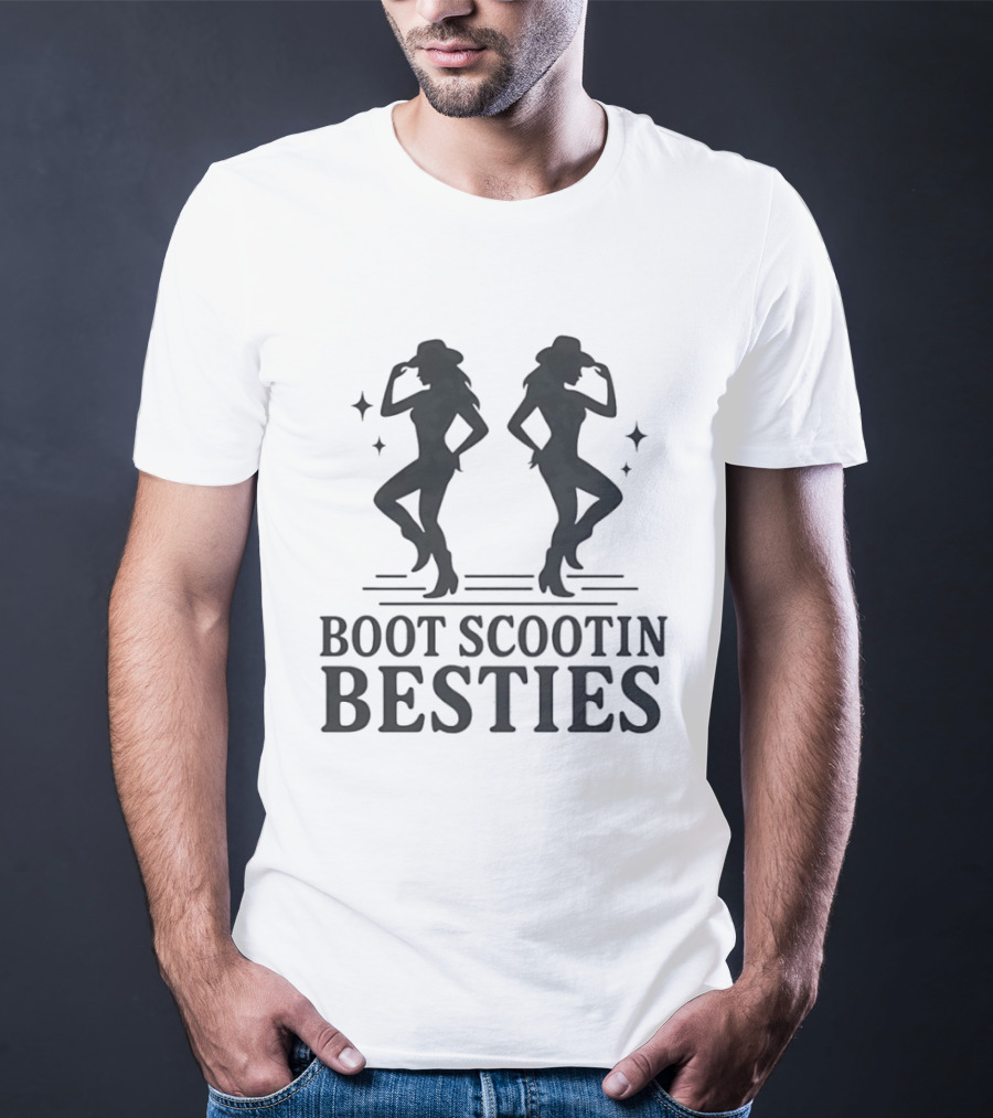 Boot Scootin Besties Western Cowgirl Dance Duo T-Shirt