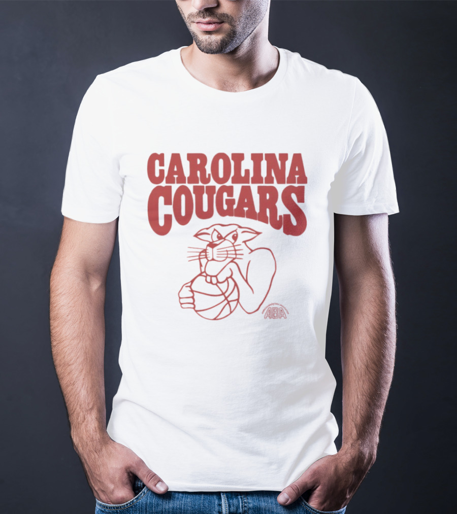Carolina Cougars ABA Basketball Team Retro Cougar T-Shirt