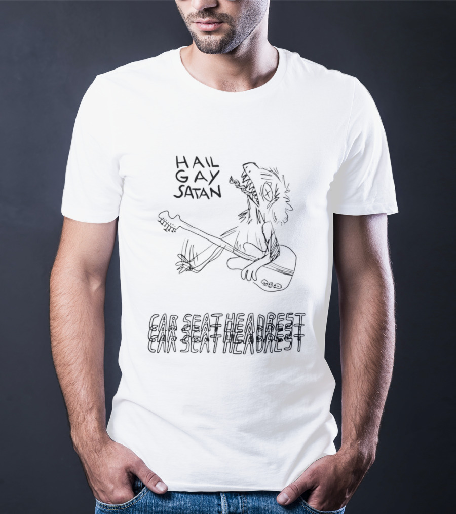 Hail Gay Satan Car Seat Headrest Music Art Sketch T-Shirt