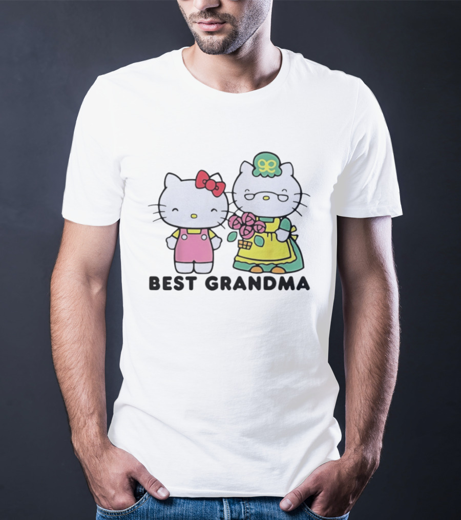 Hello Kitty Best Grandma With Flowers T-Shirt