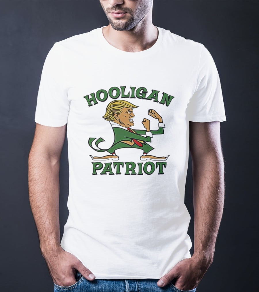 Hooligan Patriot Trump Cartoon St. Patrick's Day T-Shirt
