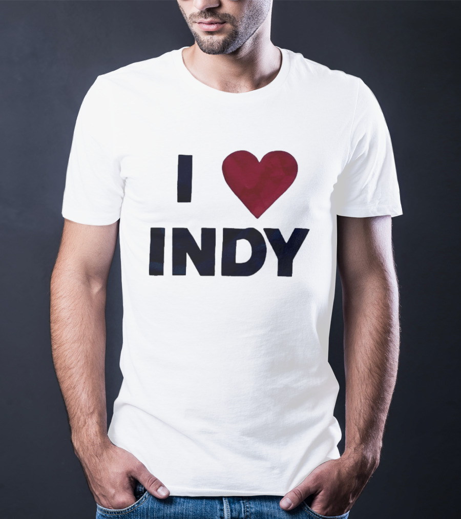 I Love Indy Heart Shape Indianapolis Sentiment T-Shirt