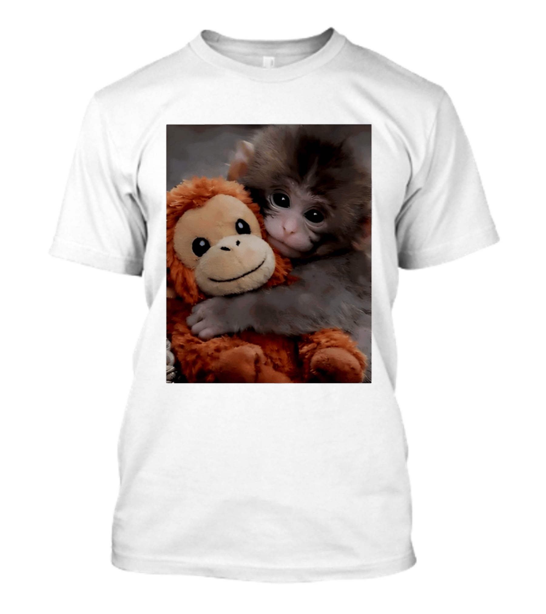 I Love Punch Monkey Hugging Stuffed Monkey T-Shirt