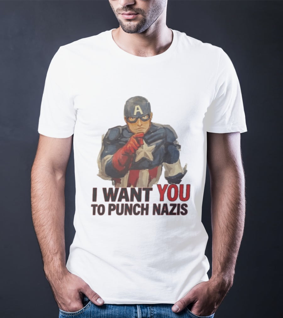 I Want You To Punch Nazis Captain America T-Shirt