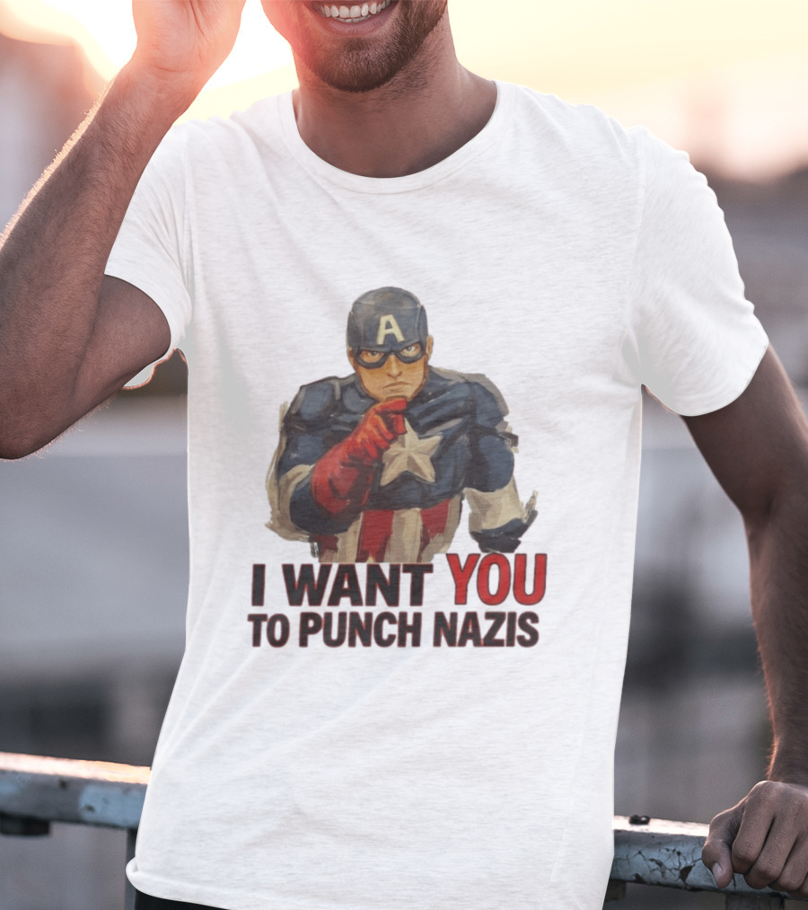 I Want You To Punch Nazis Captain America T-Shirt
