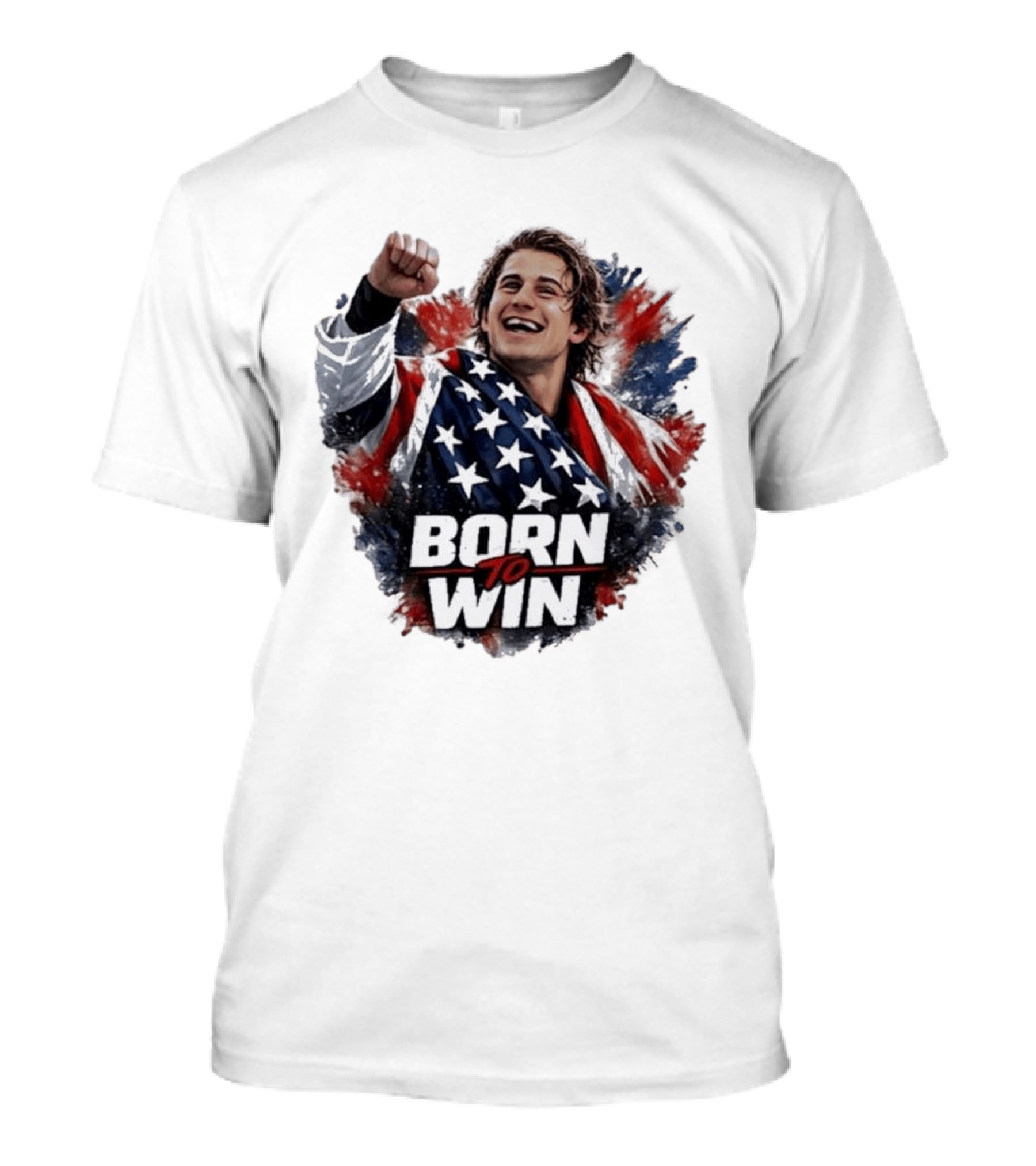 Born To Win Jack Hughes Team USA Hockey Victory T-Shirt