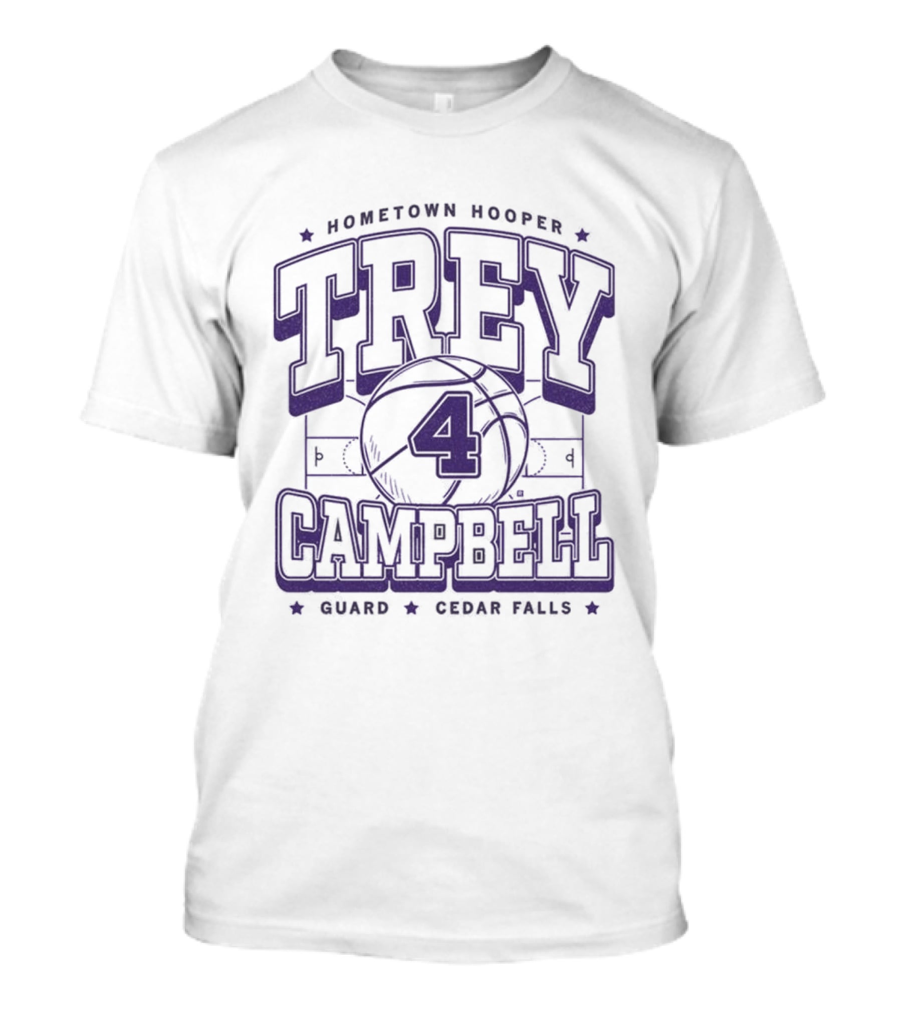 Hometown Hooper Trey Campbell 4 Guard Cedar Falls T-Shirt