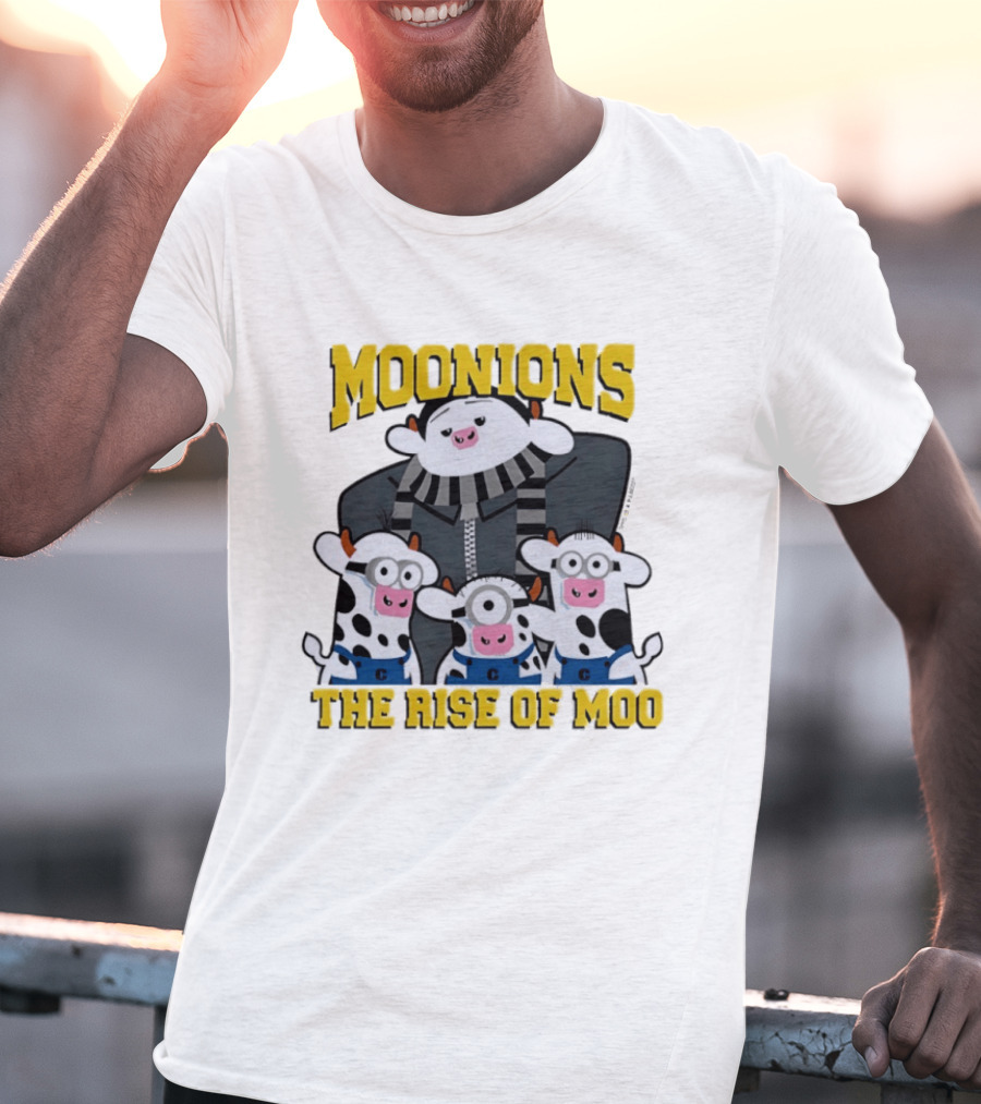 Moonions The Rise Of Moo Funny Cows With Overalls And Goggles T-Shirt