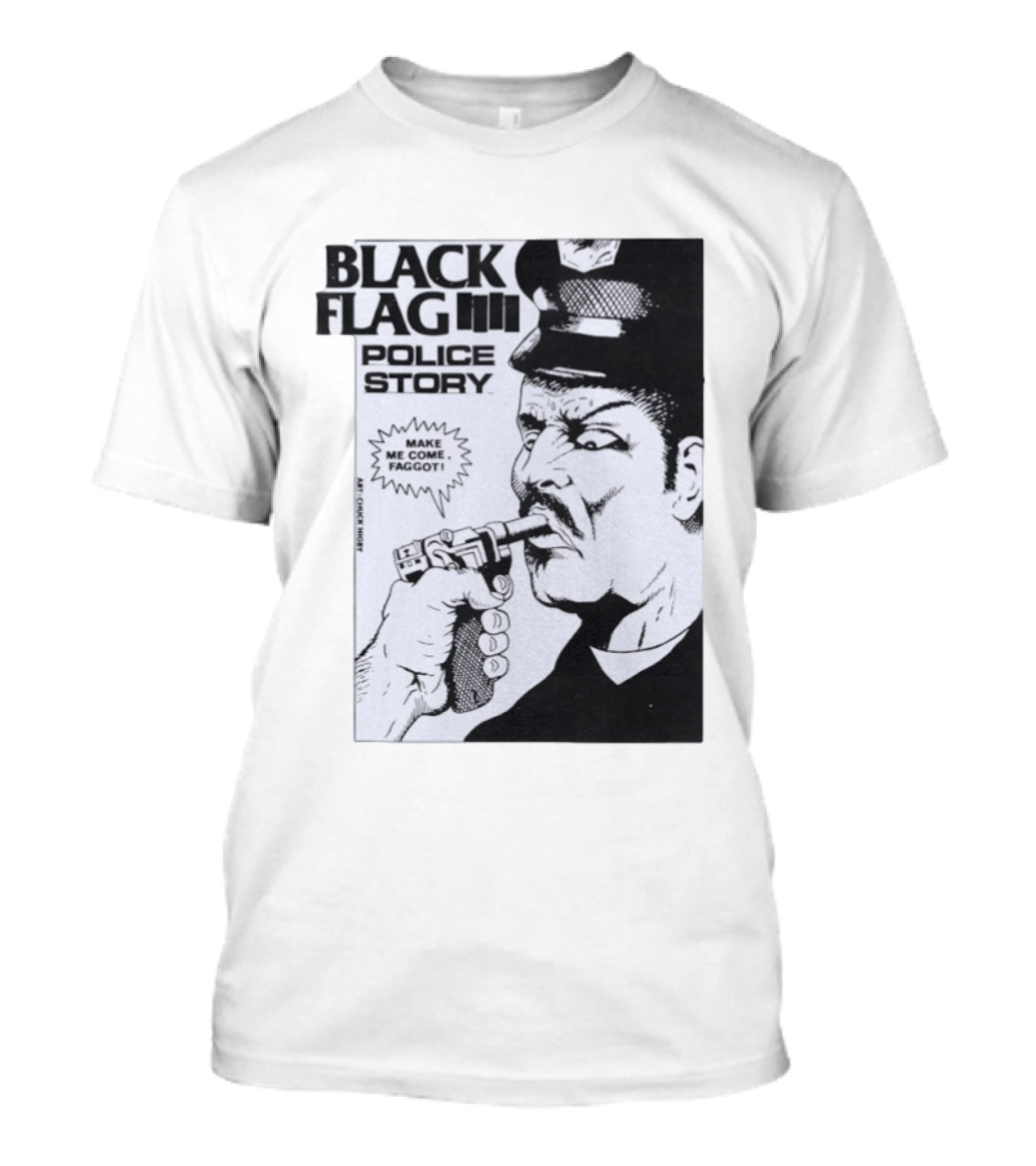 Black Flag Police Story Make Me Come OKC's Finest Raymond Pettibon Two Eagles Keepsake T-Shirt