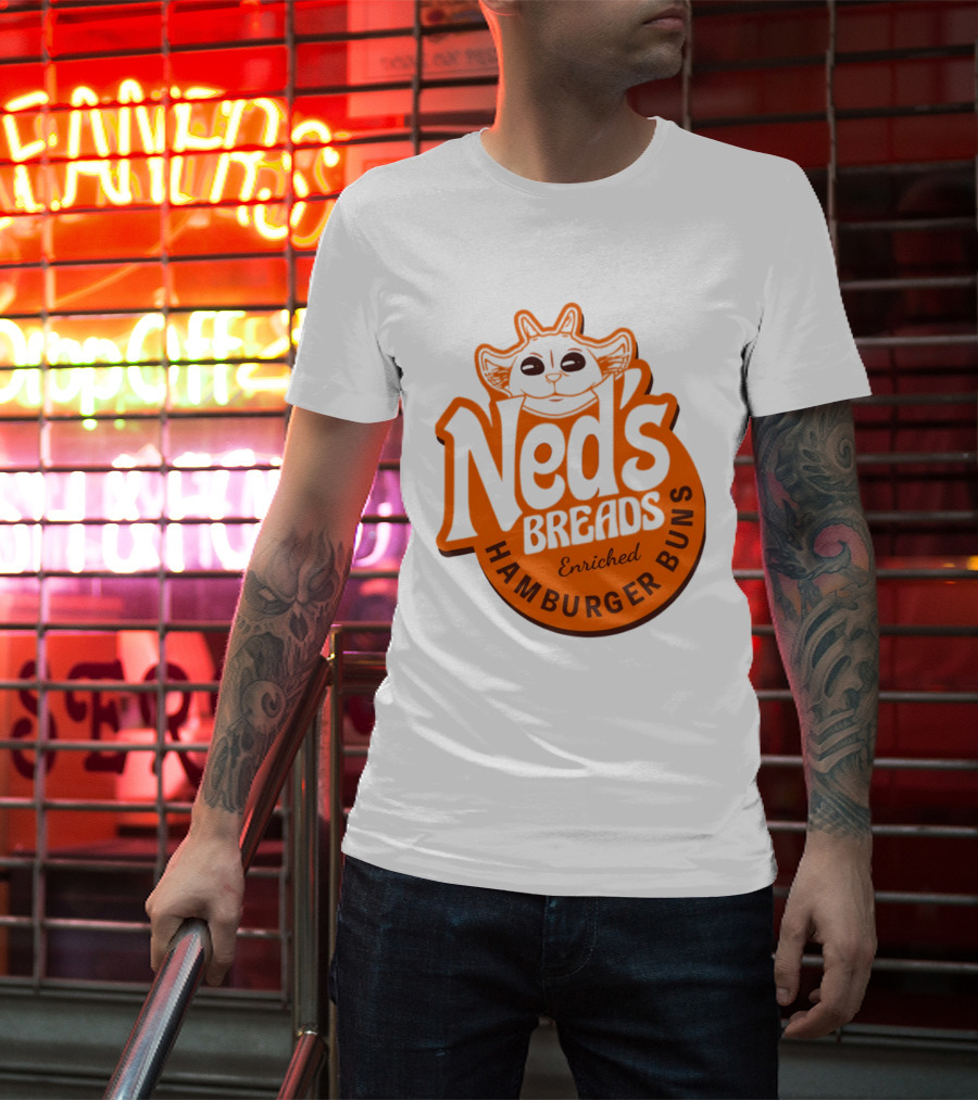 Ned's Breads Enriched Hamburger Buns Cat T-Shirt