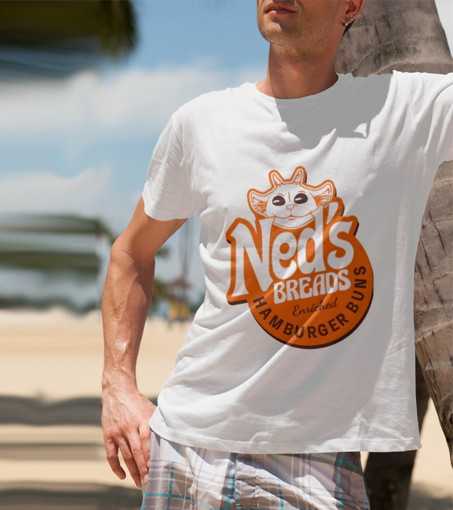 Ned's Breads Enriched Hamburger Buns Cat T-Shirt