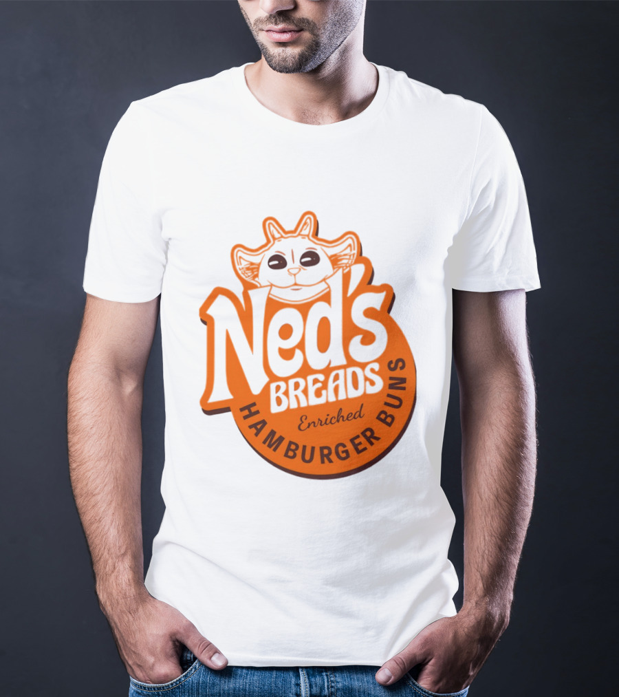 Ned's Breads Enriched Hamburger Buns Cat T-Shirt