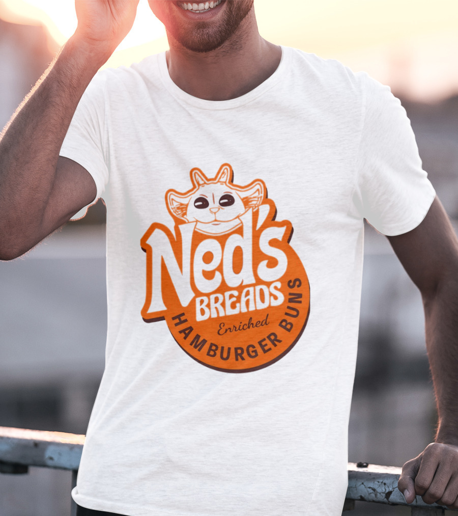 Ned's Breads Enriched Hamburger Buns Cat T-Shirt