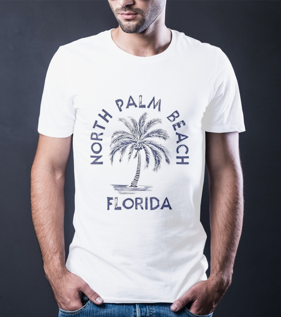 North Palm Beach Florida Palm Tree Vintage Coastal T-Shirt