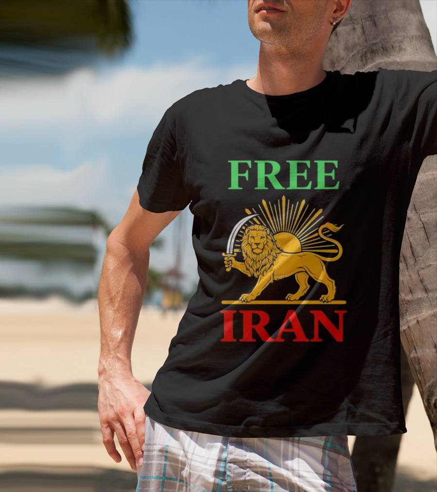 Free Iran Lion And Sun Shir O Khorshid T-Shirt