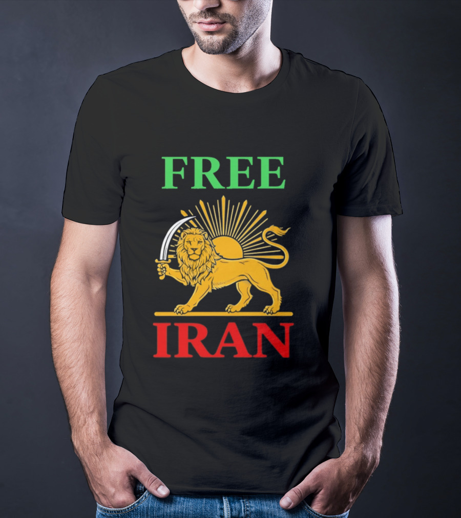 Free Iran Lion And Sun Shir O Khorshid T-Shirt