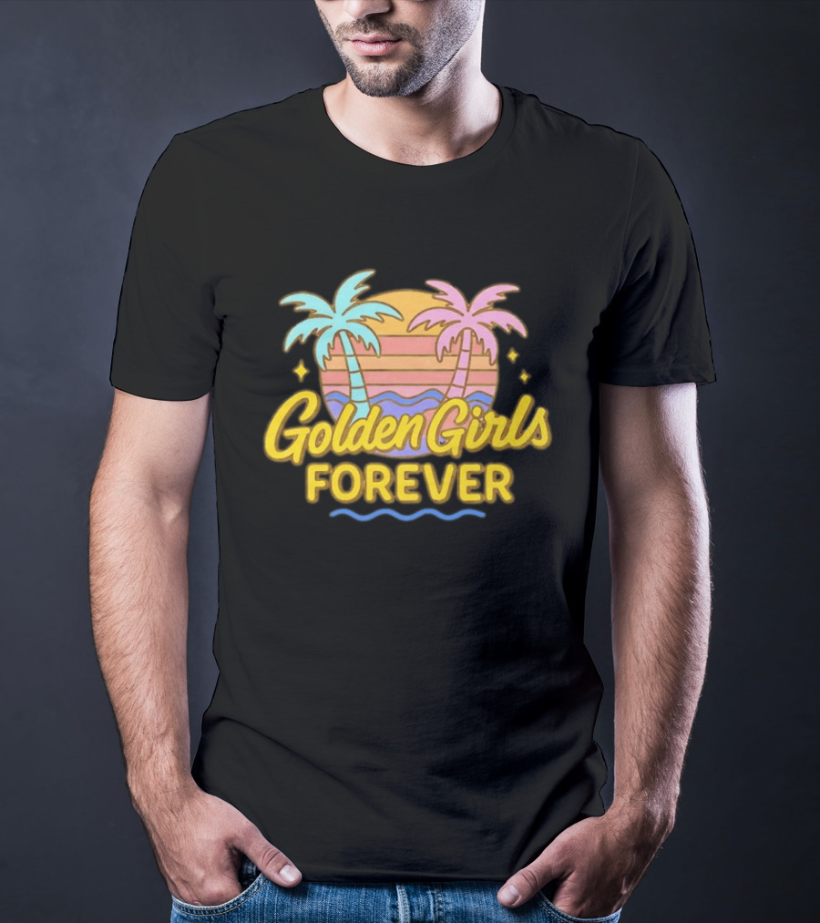 Golden Girls Forever Sunset Palm Trees Retro Aesthetic T-Shirt