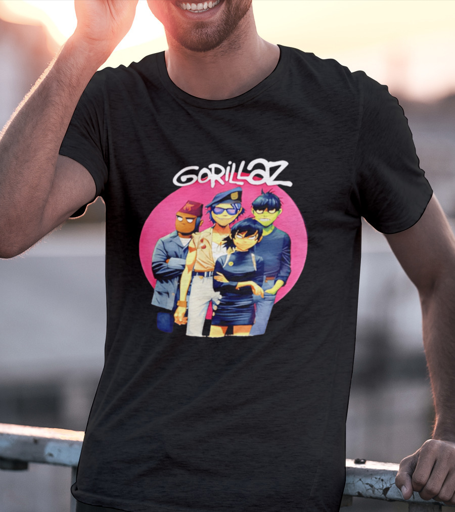 Gorillaz Cartoon Band Characters Group T-Shirt