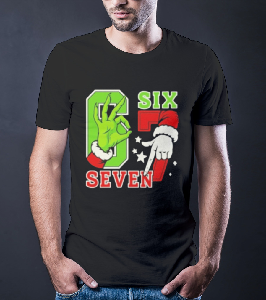 Grinch Santa 67 Six Seven Christmas TikTok Trending T-Shirt