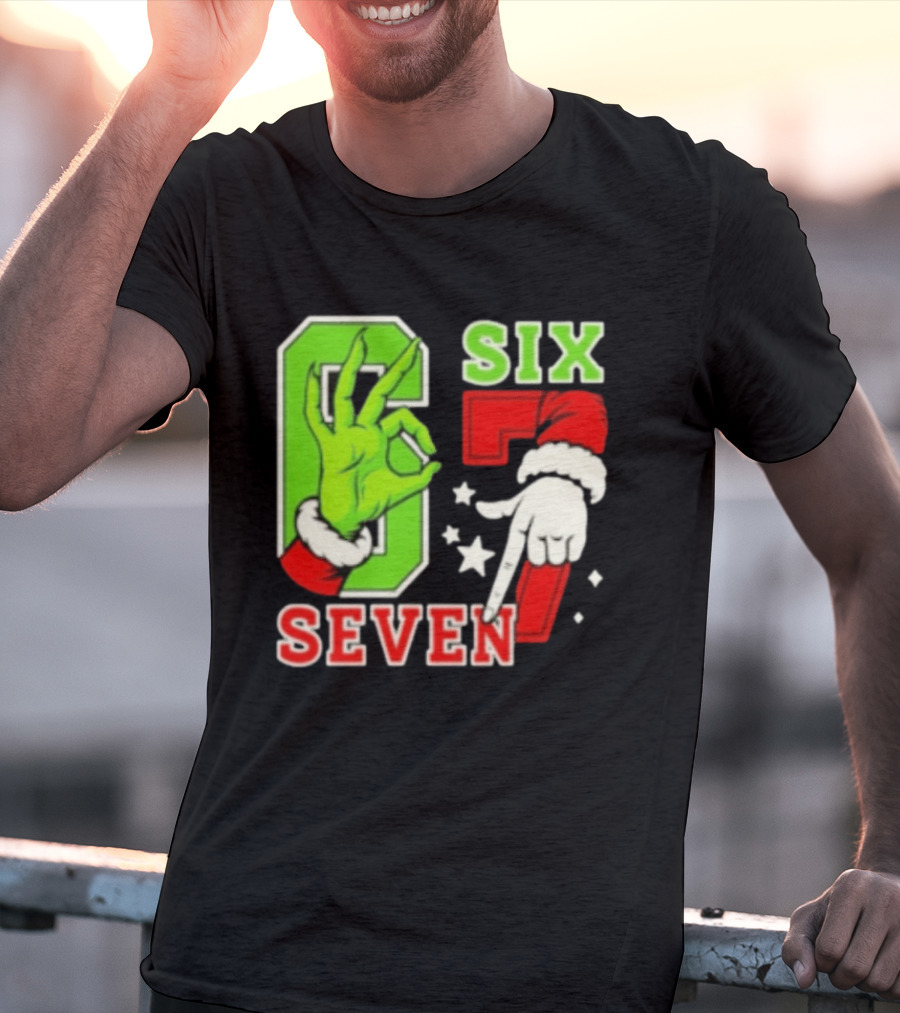 Grinch Santa 67 Six Seven Christmas TikTok Trending T-Shirt