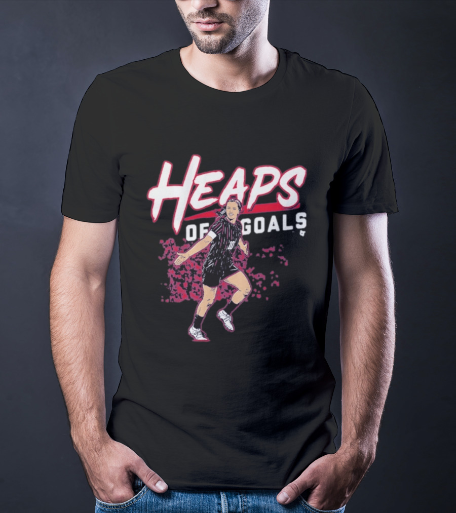 Heaps Of Goals Soccer Player Celebration In Black And Red Jersey T-Shirt