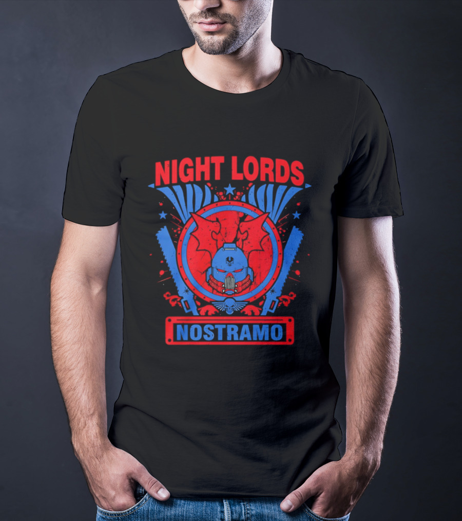 Night Lords Nostramo Crest Warp Chainsaw Iconography T-Shirt