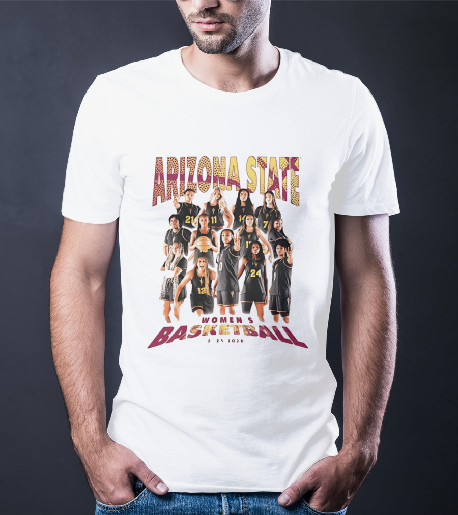 Arizona State Women's Basketball Team Collage 2025 2026 T-Shirt