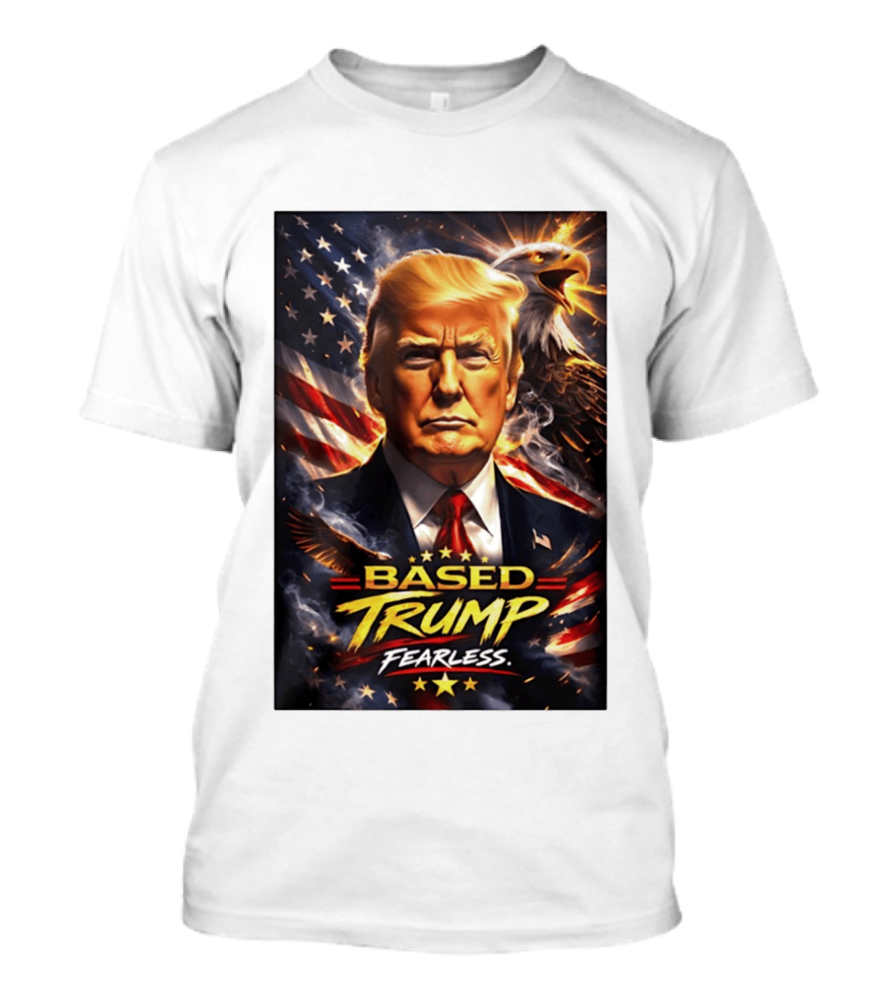 Based Trump Fearless American Flag Eagle T-Shirt