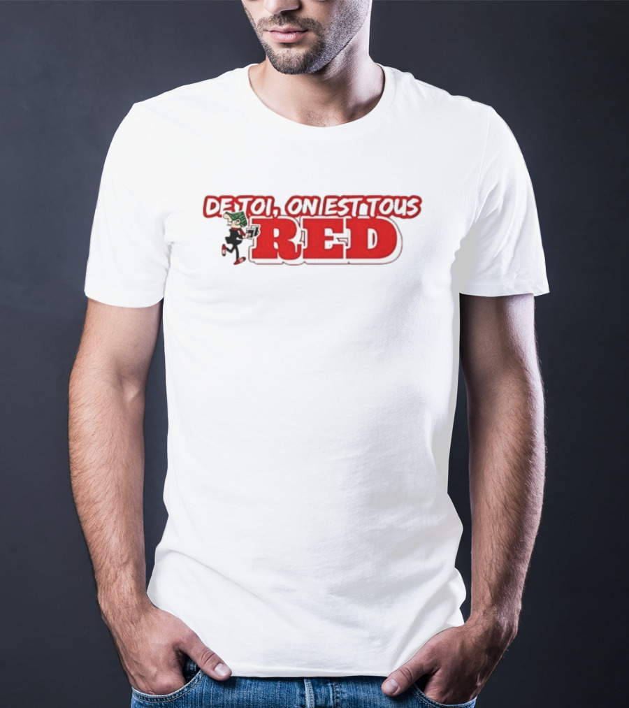 De Toi On Est Tous Red Baseball T-Shirt