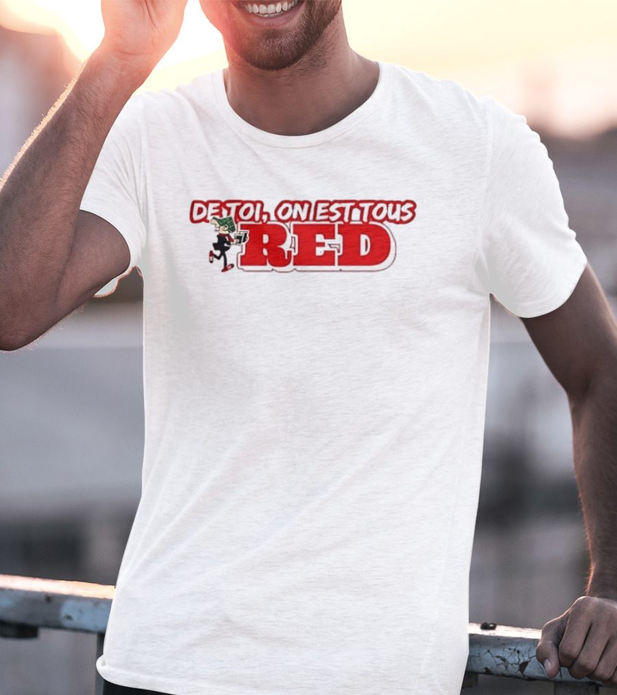 De Toi On Est Tous Red Baseball T-Shirt
